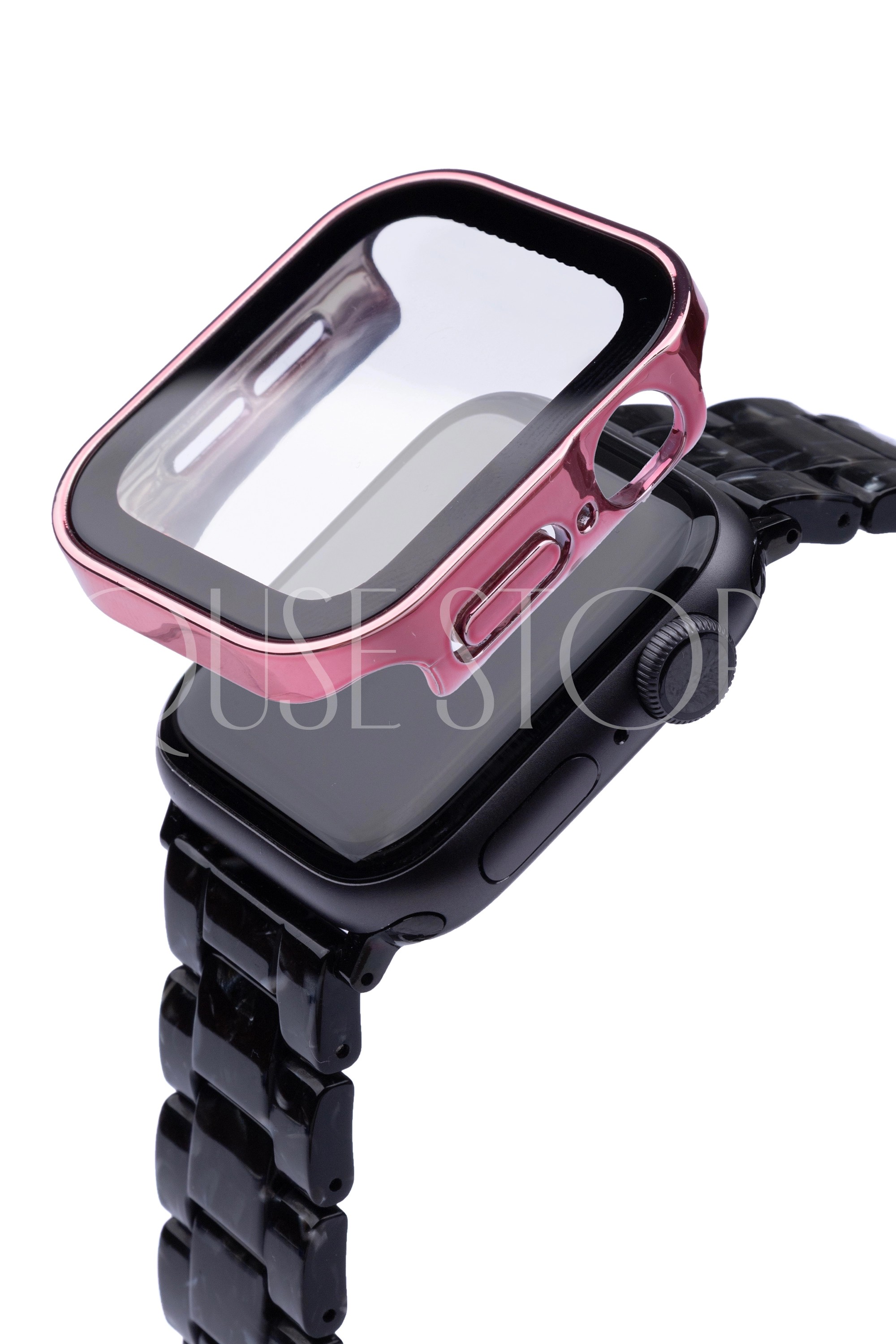 Apple Watch Suya Dayanıklı Tam Korumalı Kasa ve Ekran Koruyucu - Pembe