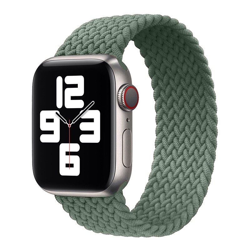Zeytin Yeşili Apple Watch Örgü Solo Loop Kordon – Small & Medium