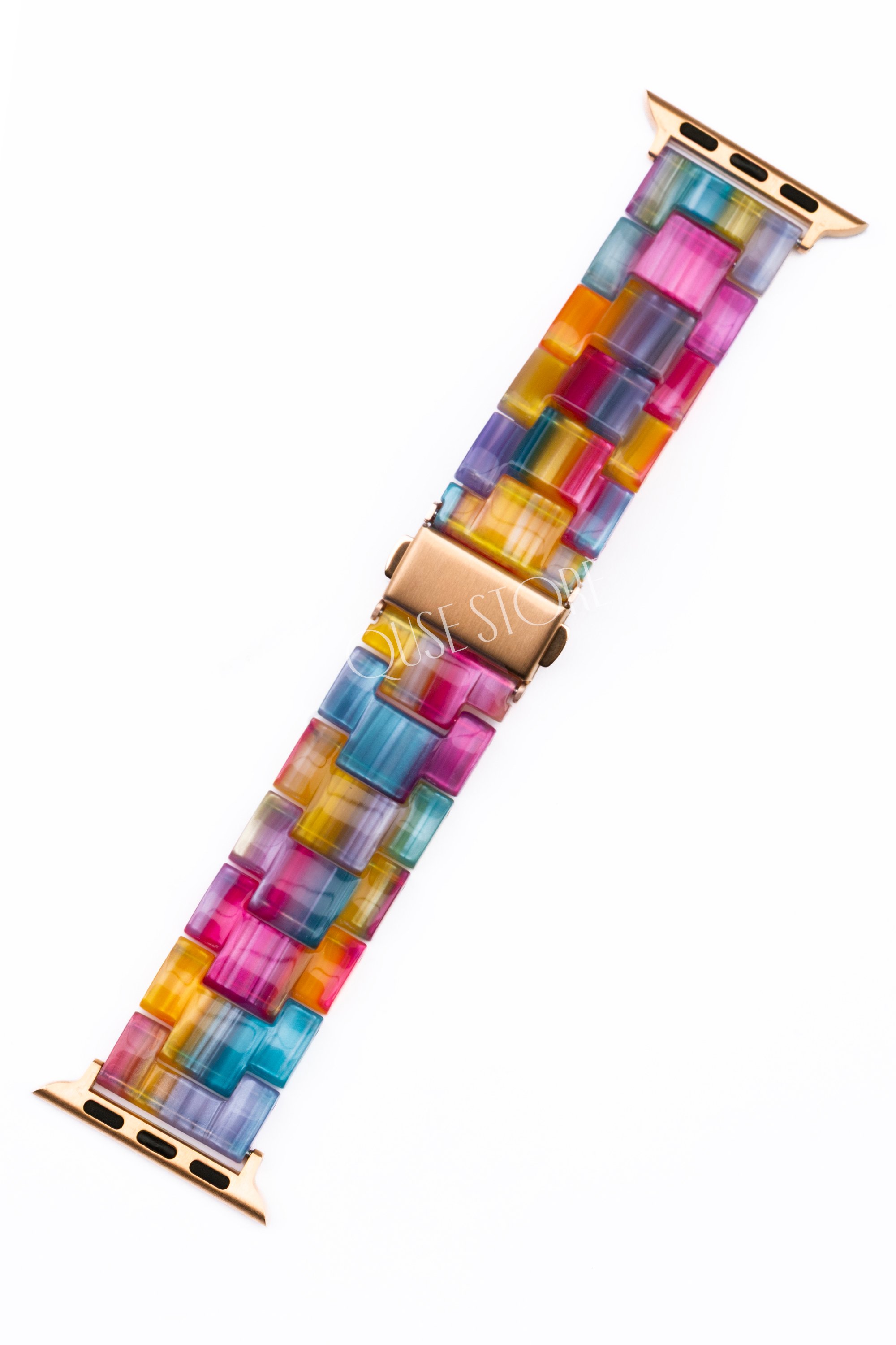 Apple Watch ile Uyumlu Reçine Kordon - Gökkuşağı