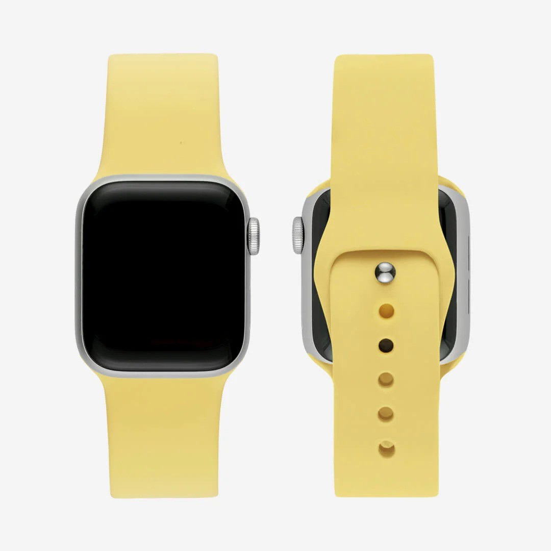Sarı Silikon Kordon – Apple Watch Uyumlu (S/M & M/L)