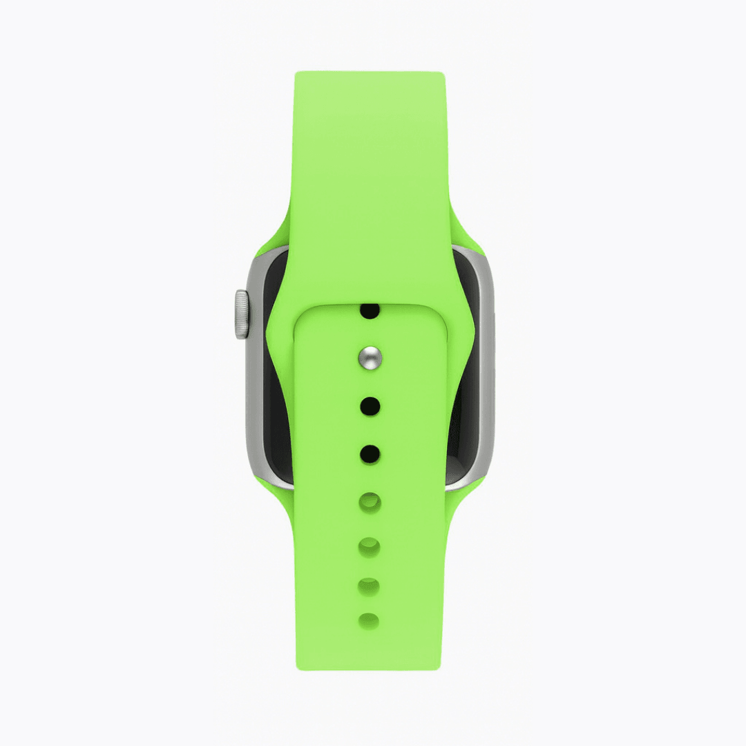 Neon Yeşili Silikon Kordon – Apple Watch Uyumlu (S/M & M/L)