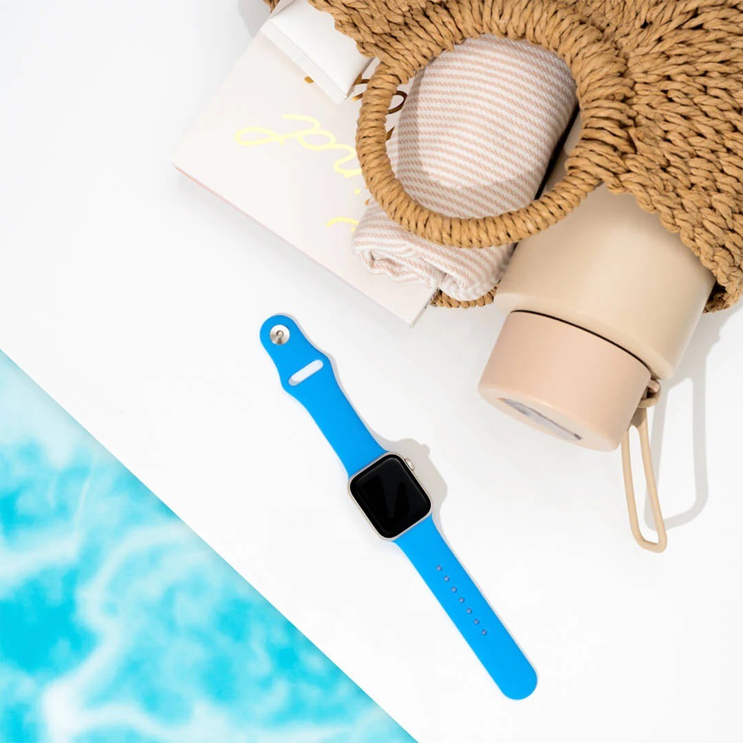 Bebek Mavisi Silikon Kordon – Apple Watch Uyumlu (S/M & M/L)