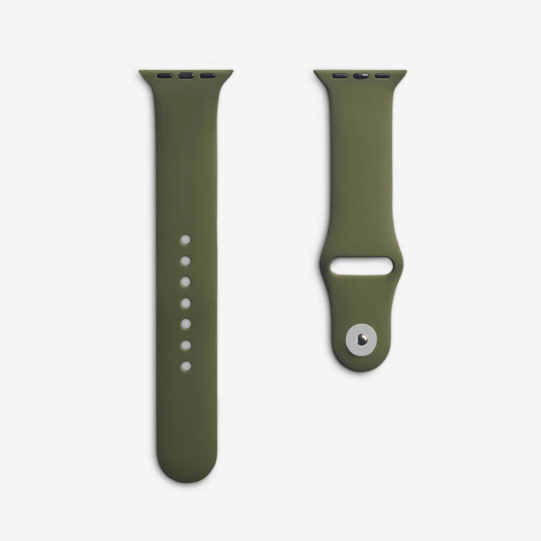 Zeytin Yeşili Silikon Kordon – Apple Watch Uyumlu (S/M & M/L)