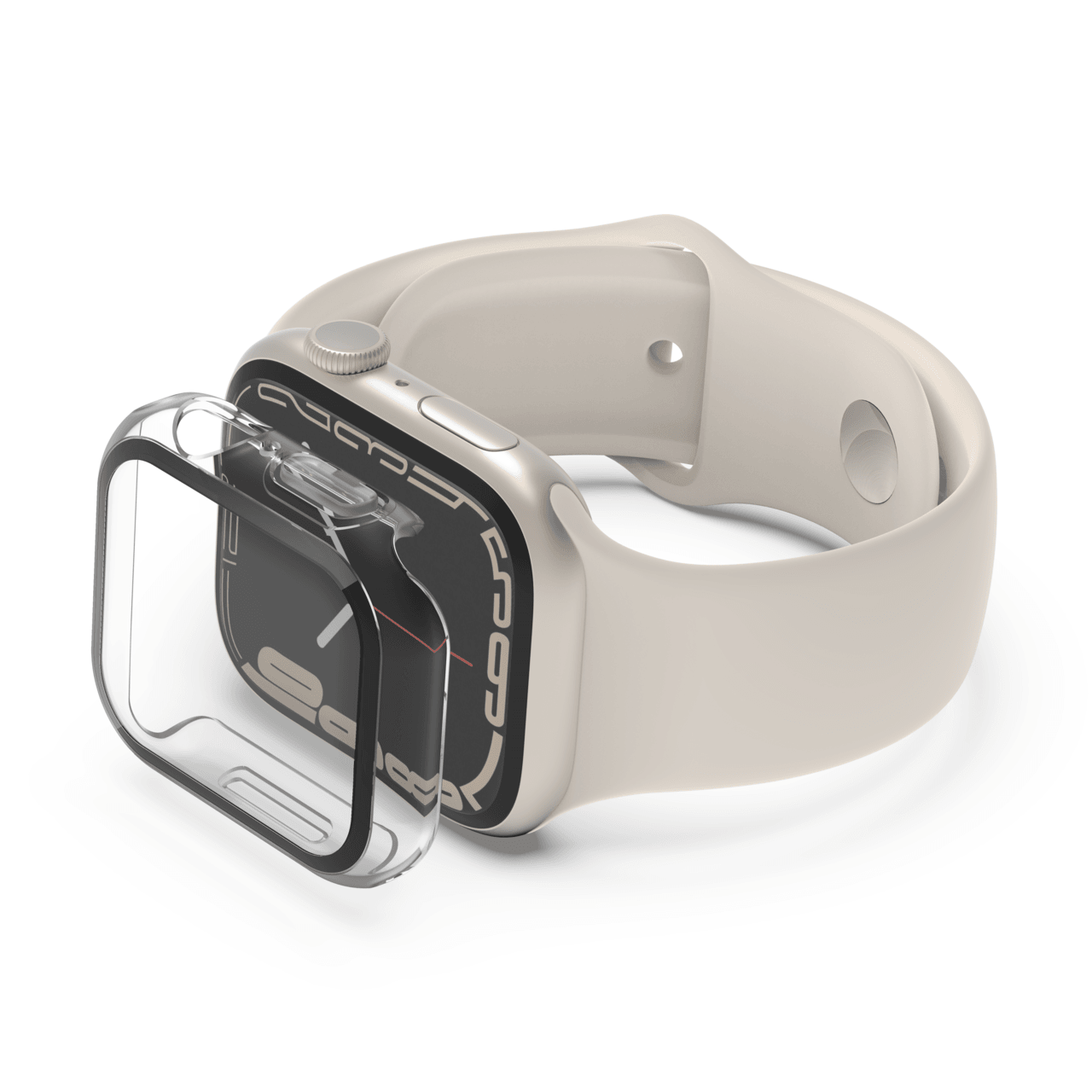 Apple Watch Uyumlu Kasa ve Ekran Koruyucu Kılıf – Şeffaf | Klasik Model