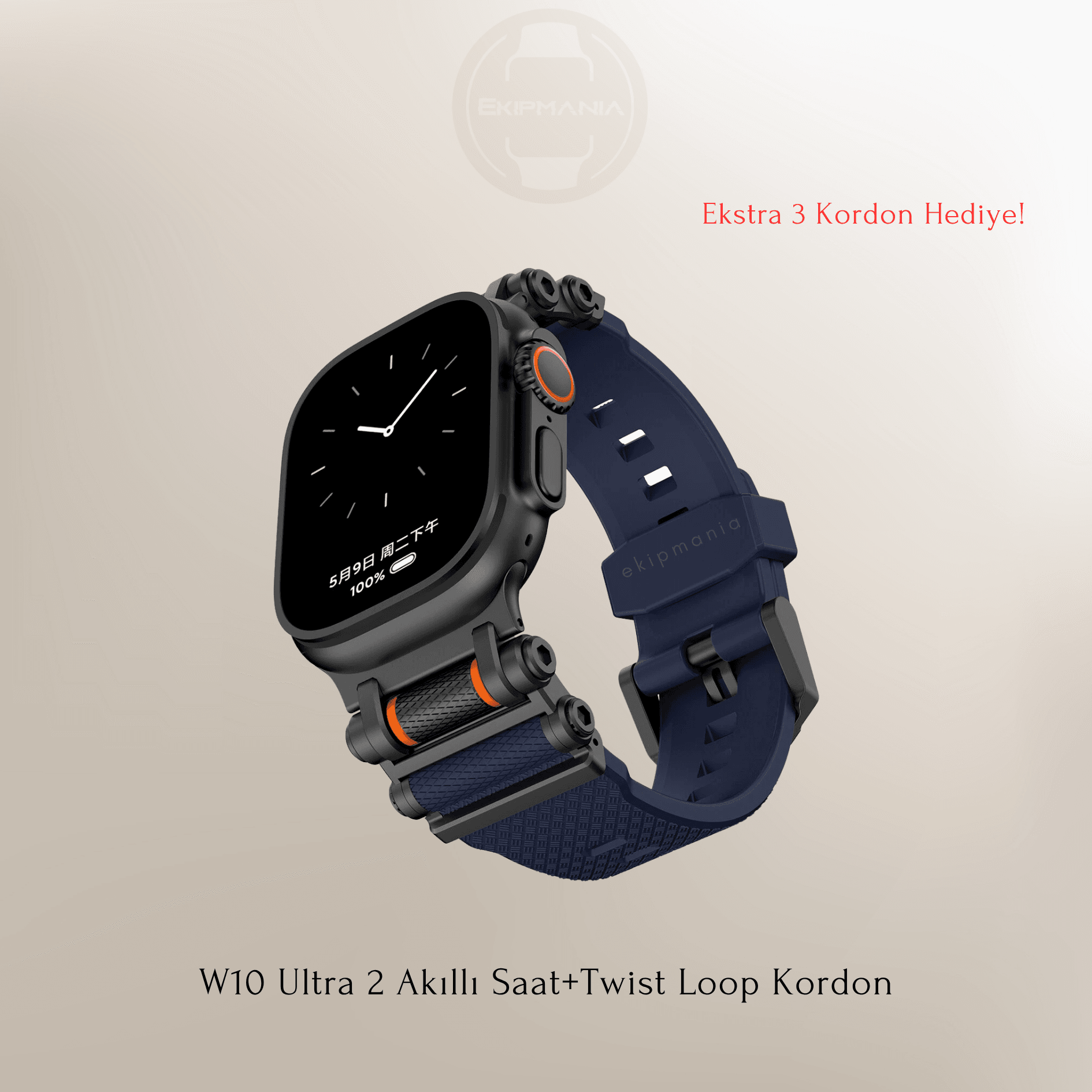 W10 Ultra 2 Akıllı Saat+Twist Kordon