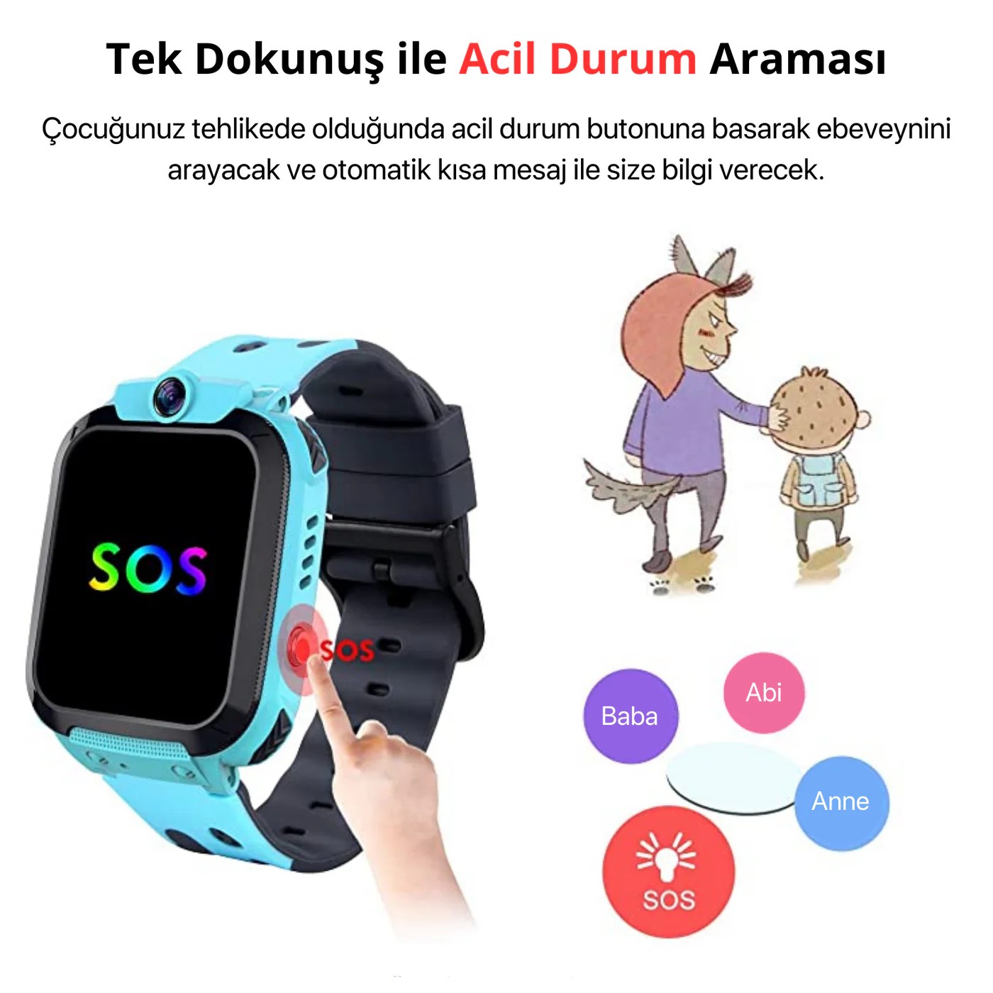 OLIVFANT DH8 Akıllı Çocuk Saati (Sim Kartlı)