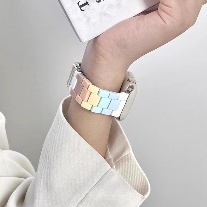 Rainbow Akril Kordon | 44-45-46-49mm Watch Uyumlu |