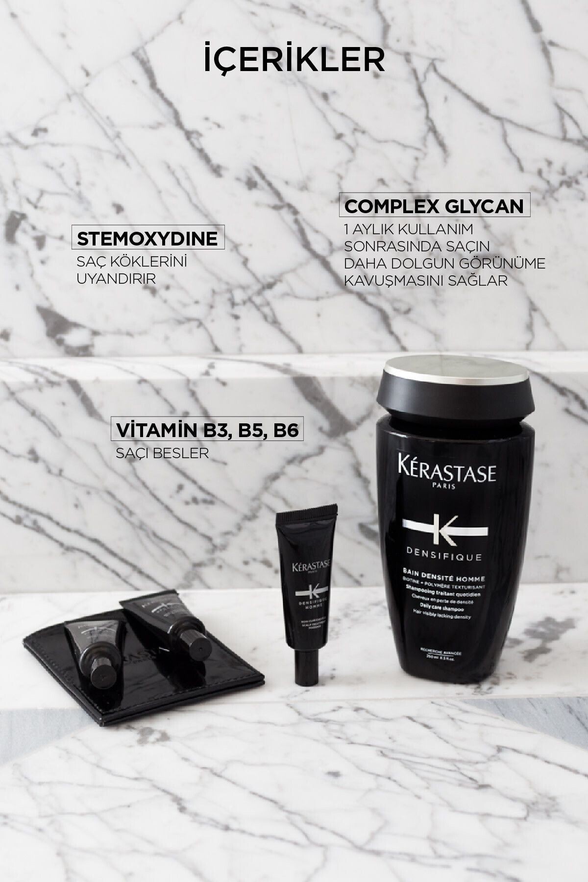 Kérastase Densifique Bain Homme – Erkekler İçin Yoğunluk Kazandıran Şampuan (250 ml)