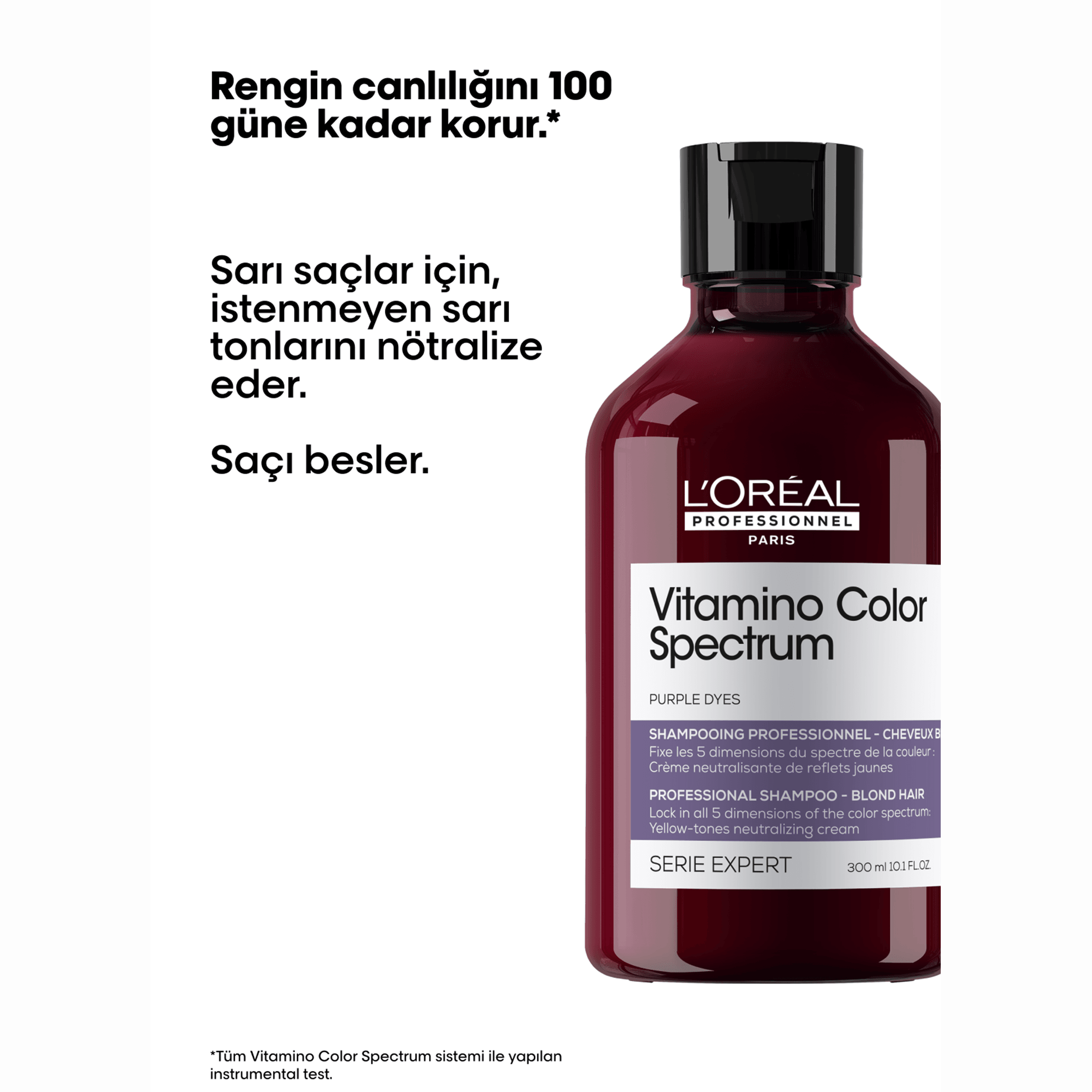 Loreal Professionnel Paris Serie Expert Vitamino Color Spectrum Sarı Saçlar İçin Sarı Tonlarını Nötralize Edici Mor Şampuan 300 ml