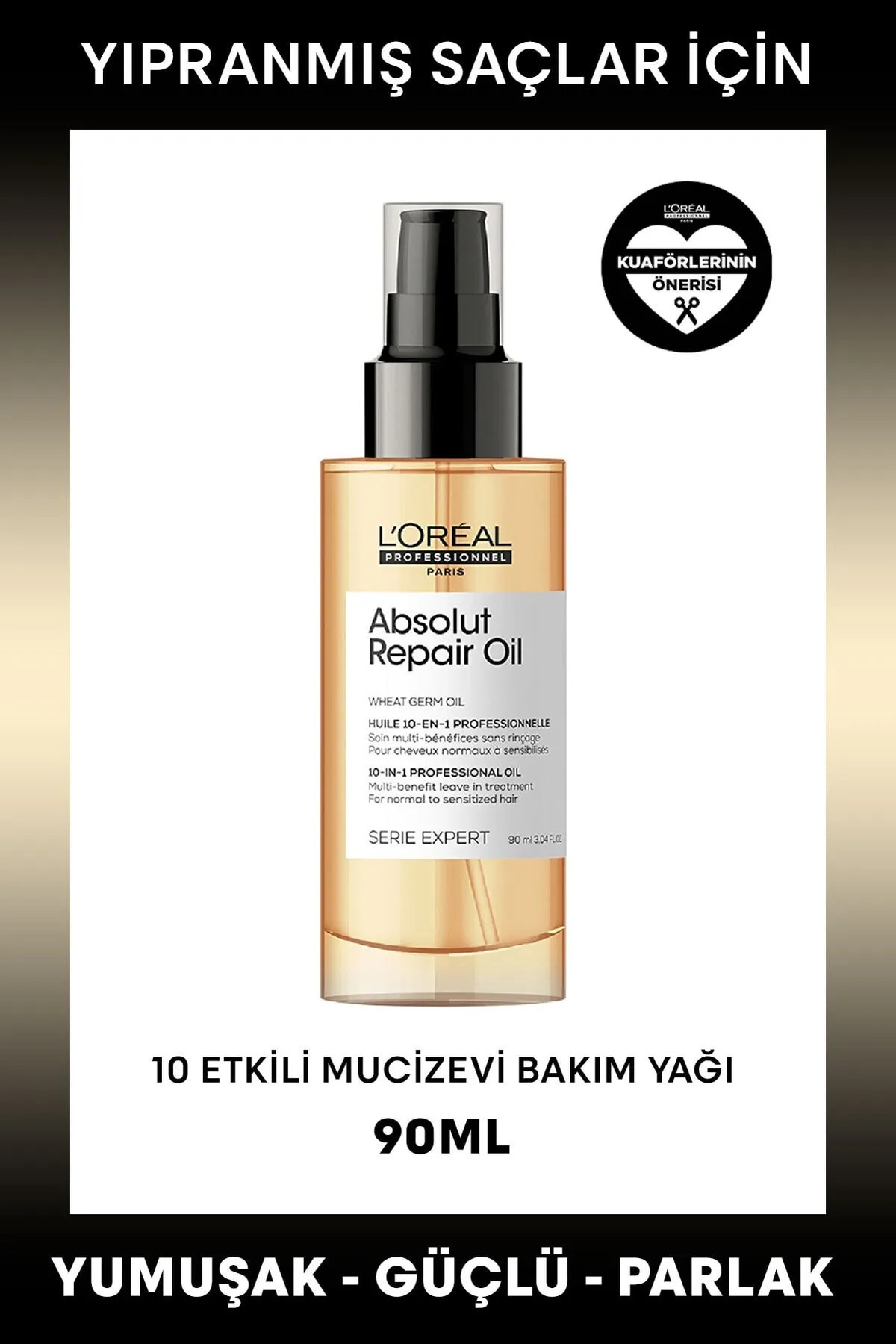 L'oreal Professionnel Serie Expert Absolut Repair 10 in 1 Yıpranmış Saçlar için 10 Etkili Mucize Saç Bakım Yağı 90 ml