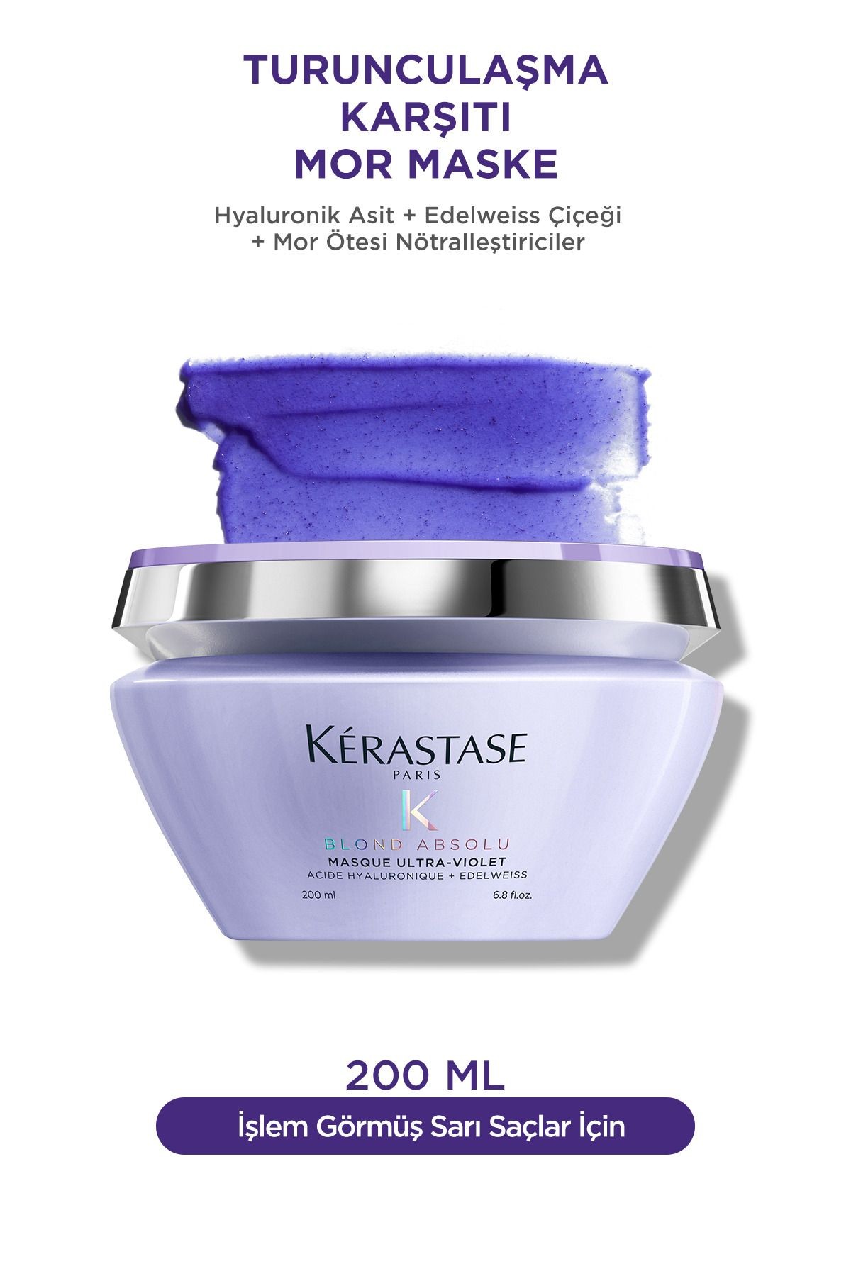 Blond Absolu Masque Ultra Violet Açma Işlemleri Sonrası Nötralizasyon Sağlayan Maske 200 M