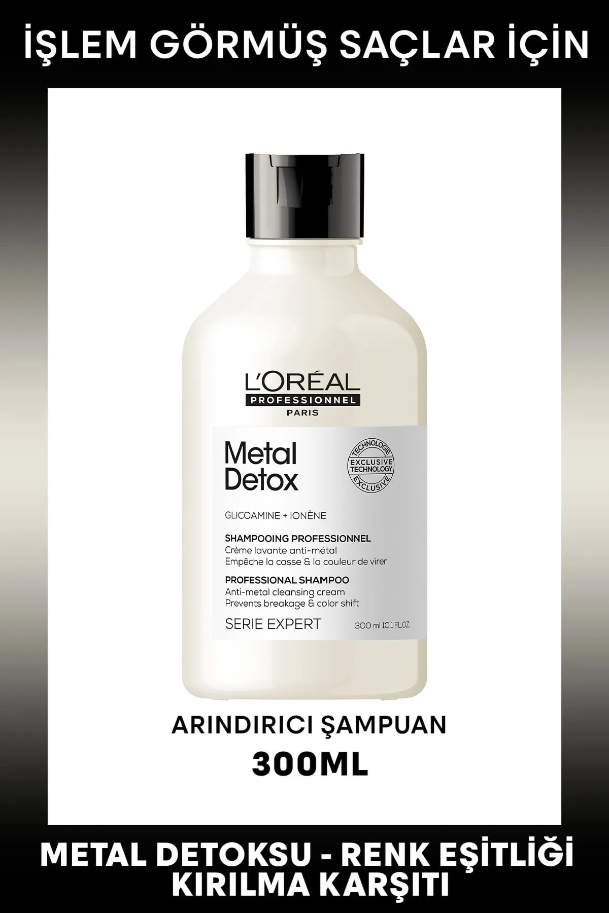 L'oreal Professionnel İşlem Görmüş ve Yıpranmış Saçlar için Metal Karşıtı Arındırıcı Metal Detox Şampuan 300 ml 