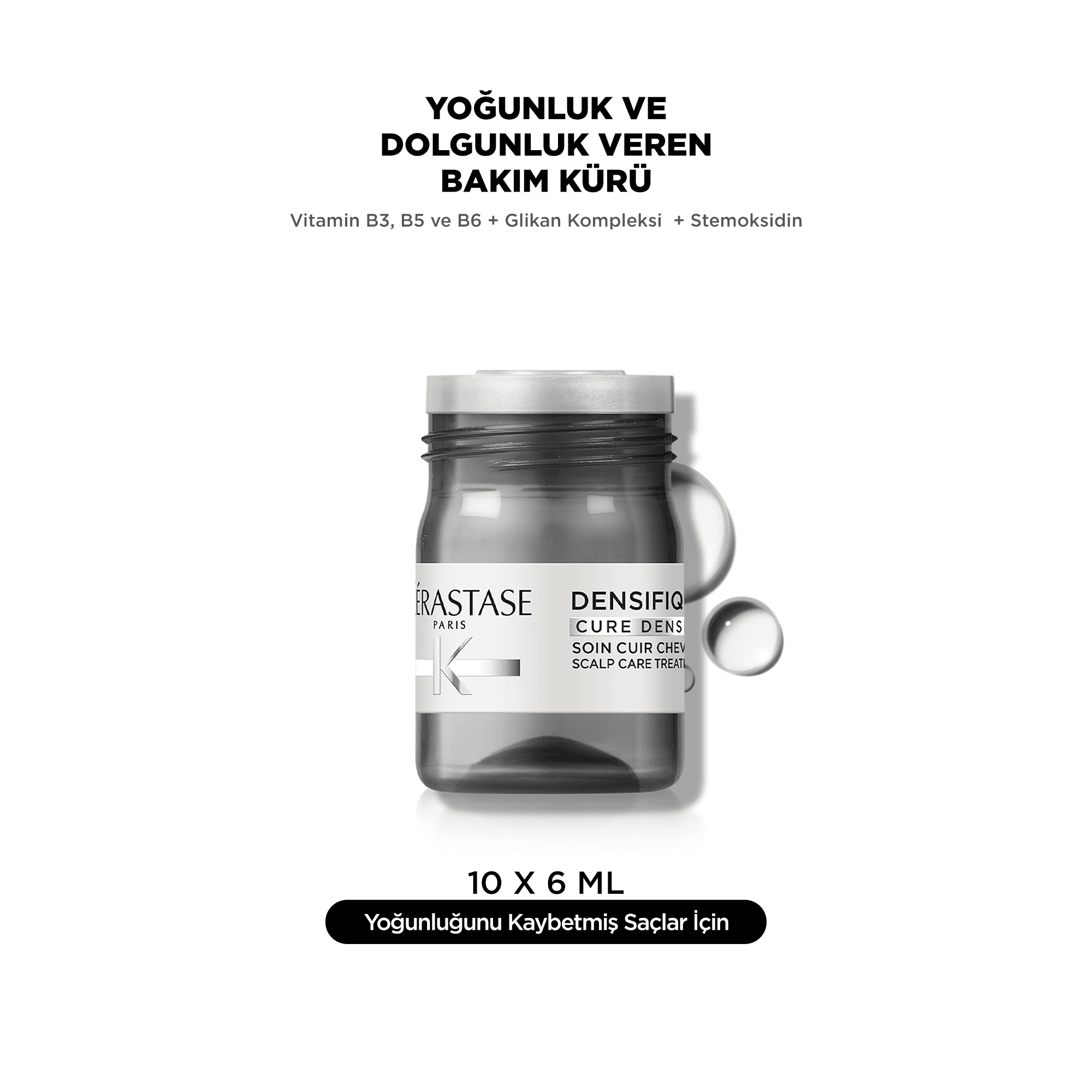 Kerastase Densifique Cure Densite Yoğunluk ve Dolgunluk Veren Bakım Kürü 10x6 ml