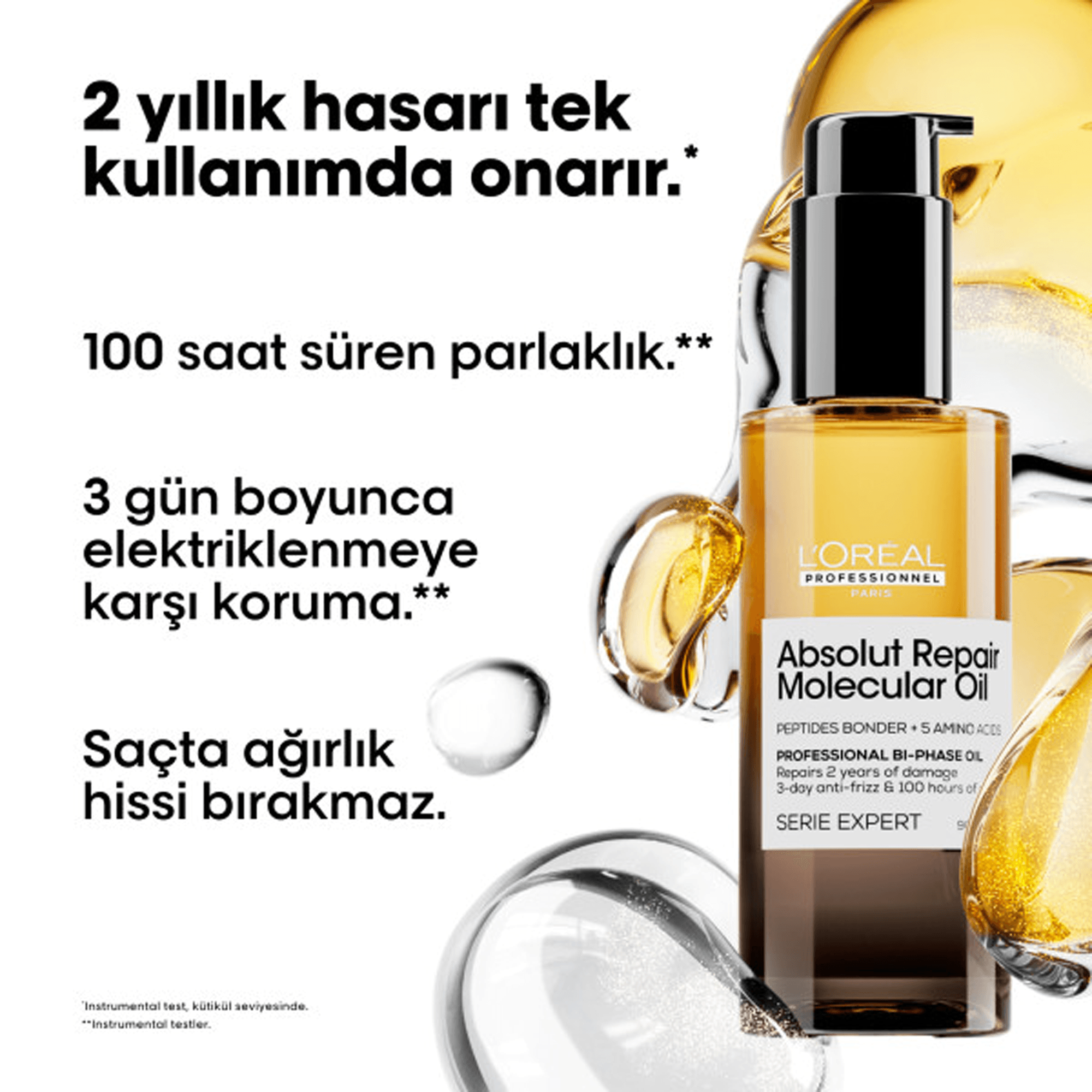 Loreal Professionnel Paris Serie Expert Absolut Repair Molecular Çift Fazlı Profesyonel Bakım Yağı 90 ml