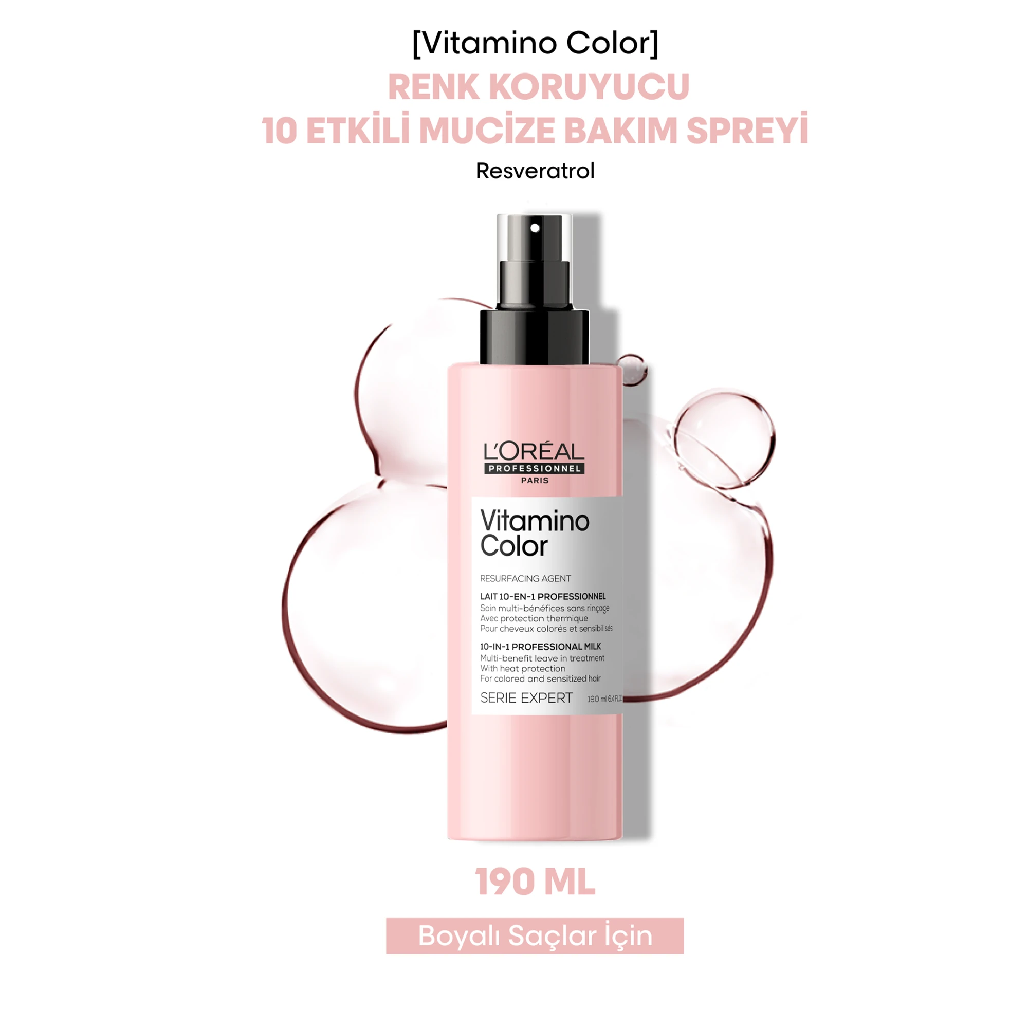 Loreal Professionnel Paris Serie Expert Vitamino Color Boyalı Saçlar için 10 Etkili Mucize Bakım Spreyi 190 ml
