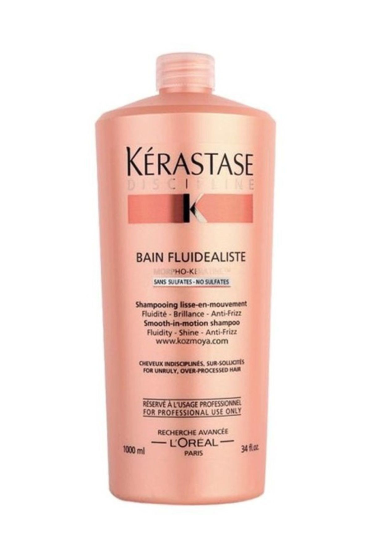 Asi ve Kabarık Saçlar için Şampuan 1000 ml - Discipline Bain Fluidealiste No Sulfates 3474630647534