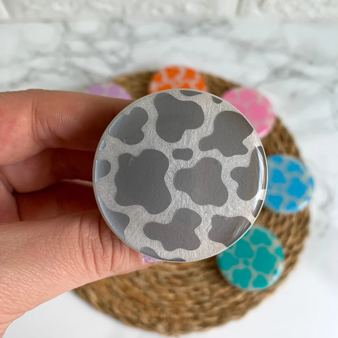 İnek Desenli Telefon Tutucu - Gri