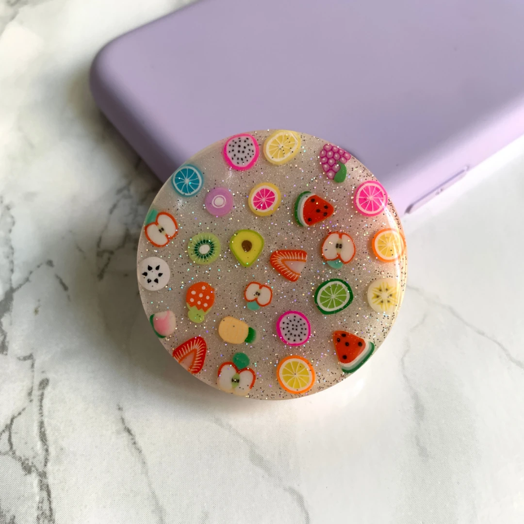 Figür Telefon Tutucu - Meyve - Simli