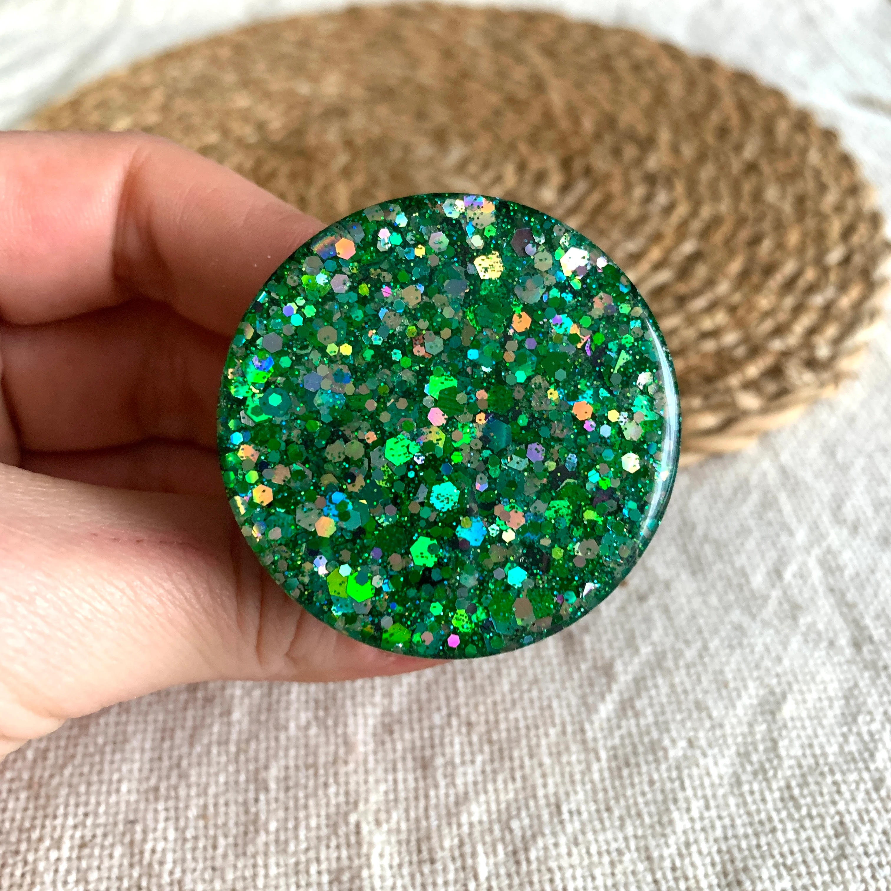 Hologram Telefon Tutucu - Yeşil Konfeti