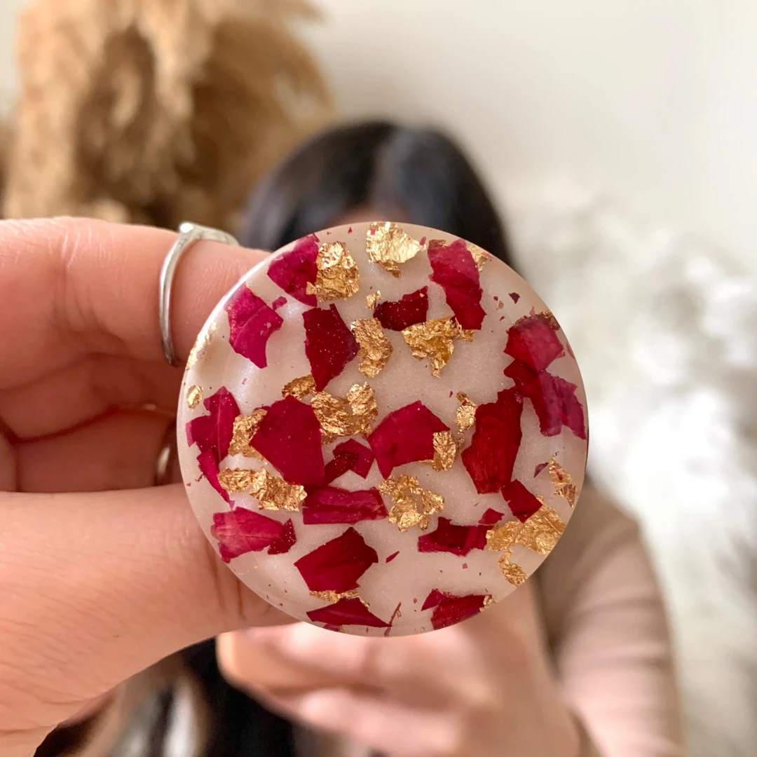 Gül Telefon Tutucu - Gül - Beyaz