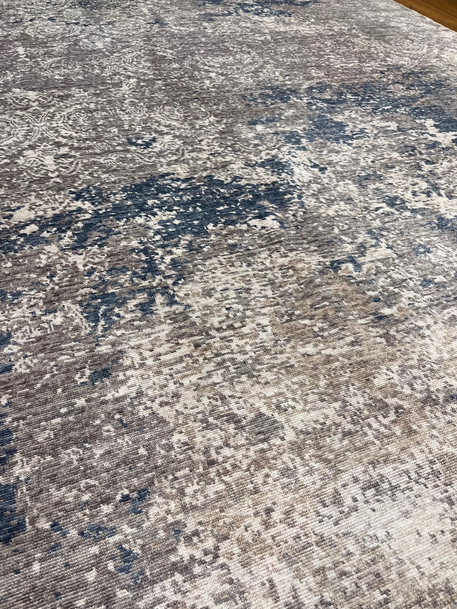 ÖZEL TEZGAH CREAM GREY NAVY El Emeği ile Özel Tezgahlarda Üretilen Yün Viskon Salon Halısı 200x300 - 200 x 300