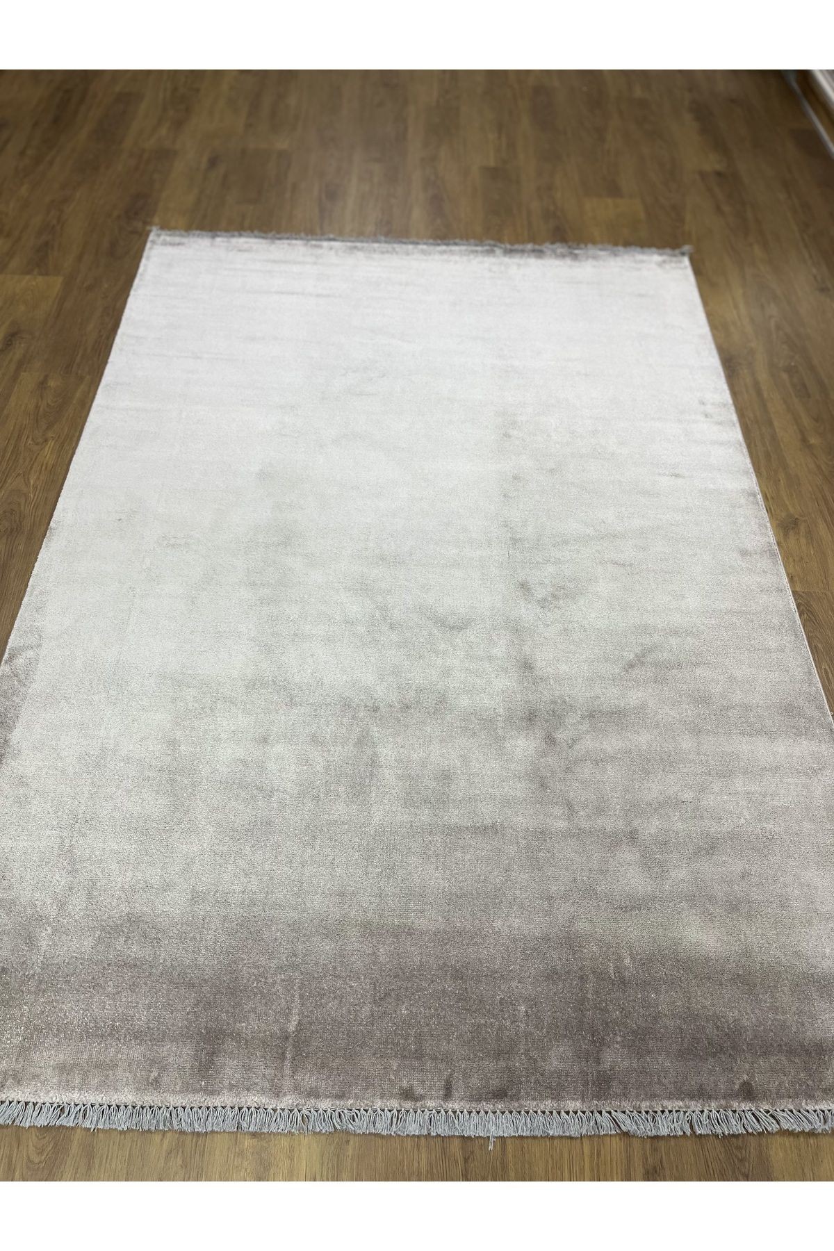 Grey Antrasit Parlak Natural Viskon Salon Halısı 160x230