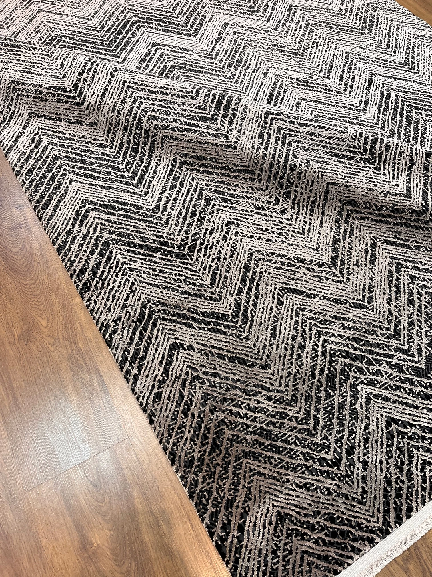 TALIA SAMPLE VİZON ANTRASİT RENKLİ MODERN DESENLİ SALON HALISI 200x 290