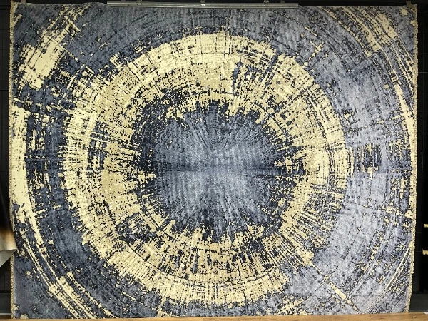 HERENCIA 10 CREAM BLUE El Emeği ile Özel Tezgahlarda Üretilen Yün Viskon Salon Halısı 240x300 - 240 x 300