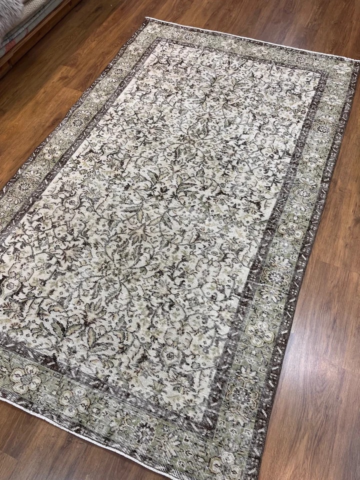 BUGO CONCEPT el dokuma traşlanmış vintage halı 155x255