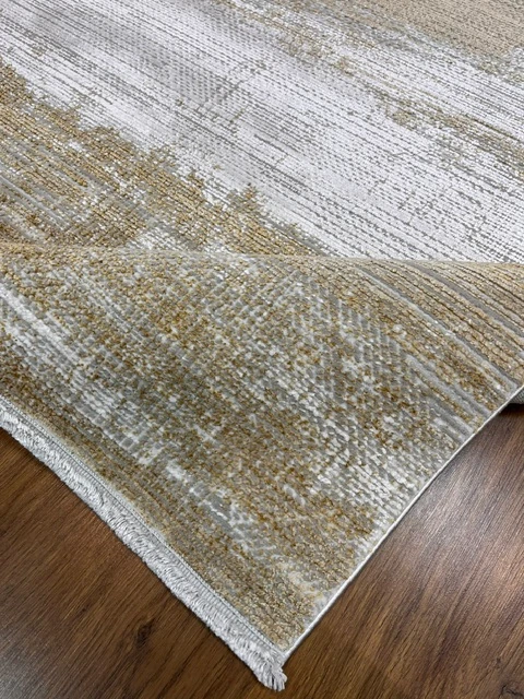 CREAM GOLD Viskon ve Polyester ile Üretilen Şık Salon Halısı 160X230
