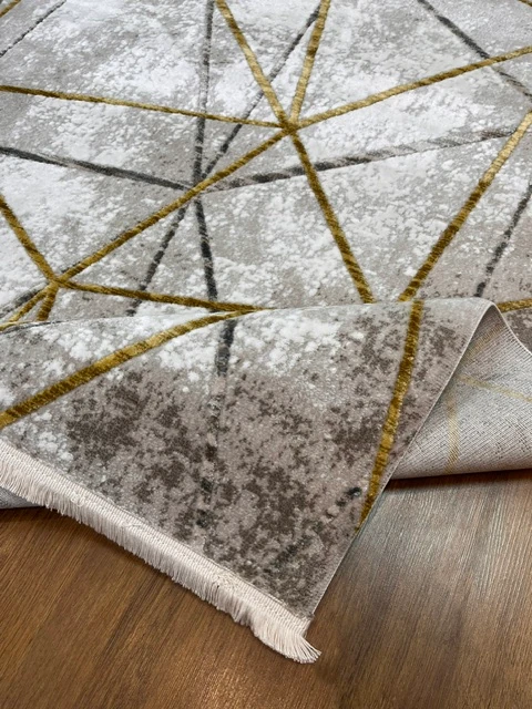 AKRİLİK SARI, GRİ, KREM MAKİNA HALISI 160x230 - 160 x 230