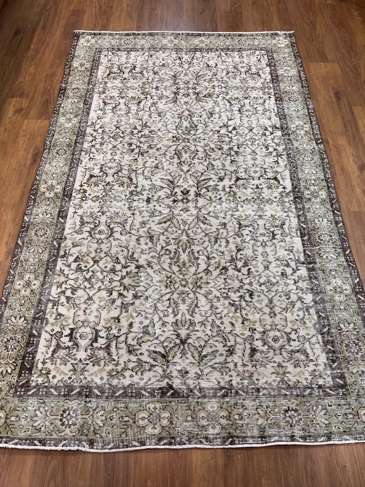 BUGO CONCEPT el dokuma traşlanmış vintage halı 155x255