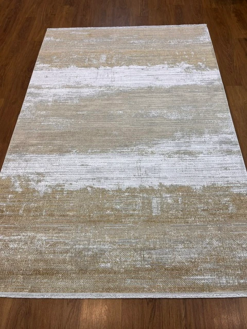 CREAM GOLD Viskon ve Polyester ile Üretilen Şık Salon Halısı 160X230