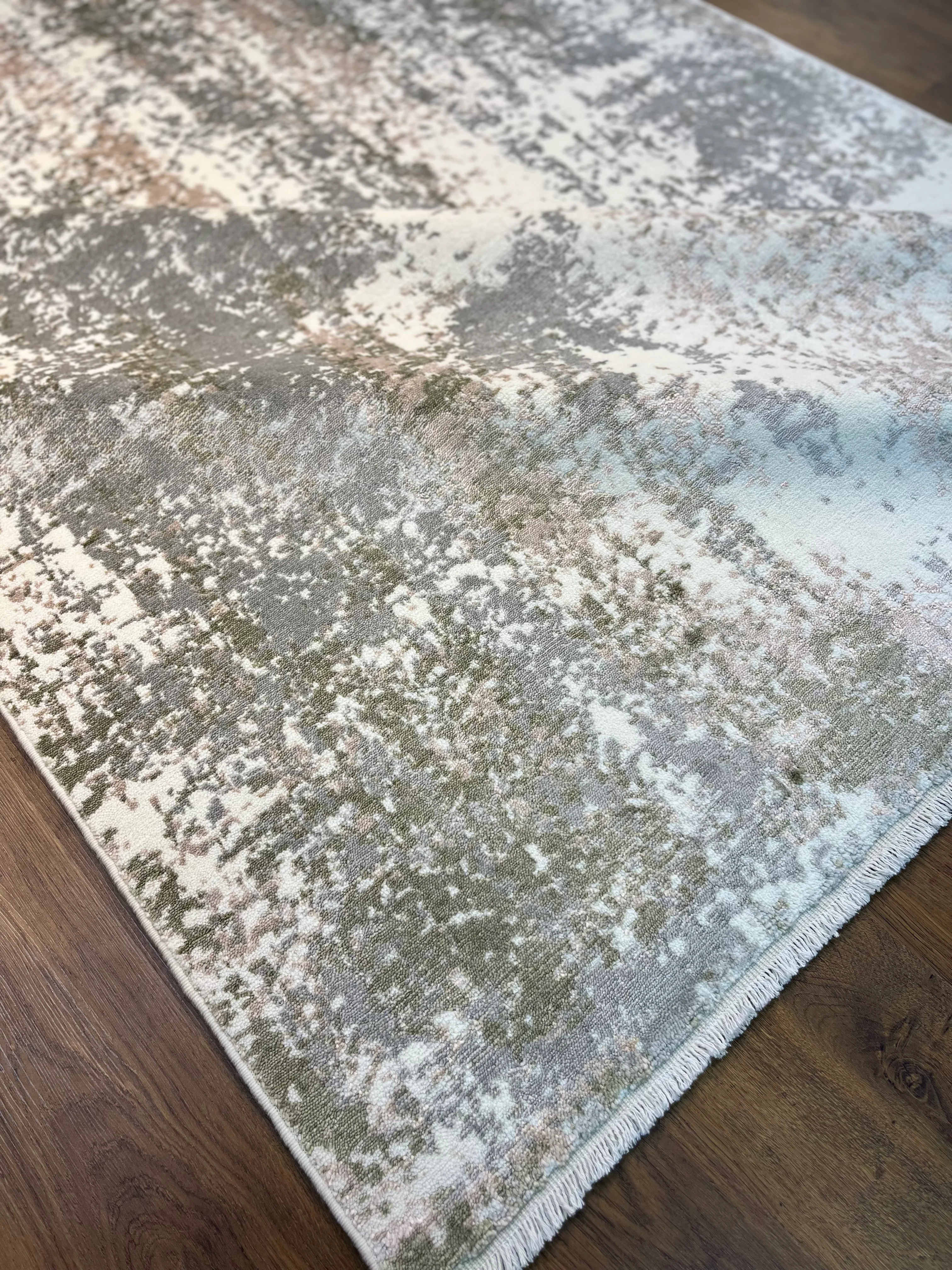 ÖZEL TEZGAH 07 OPTİK PETROL Emeği ile Özel Tezgahlarda Üretilen Yün Viskon Salon Halısı 160X230