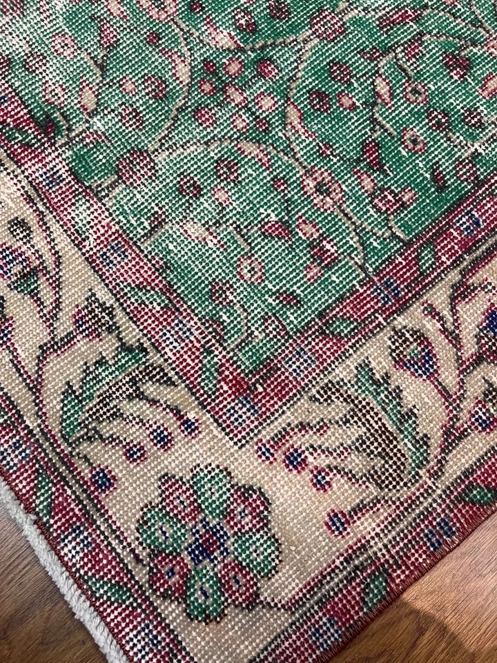 BUGO CONCEPT el dokuma vintage traşlanmış halı 194x293