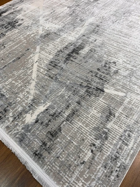 AKRİLİK GRİ MAVİ IŞILTILI MAKİNA HALISI 160x230