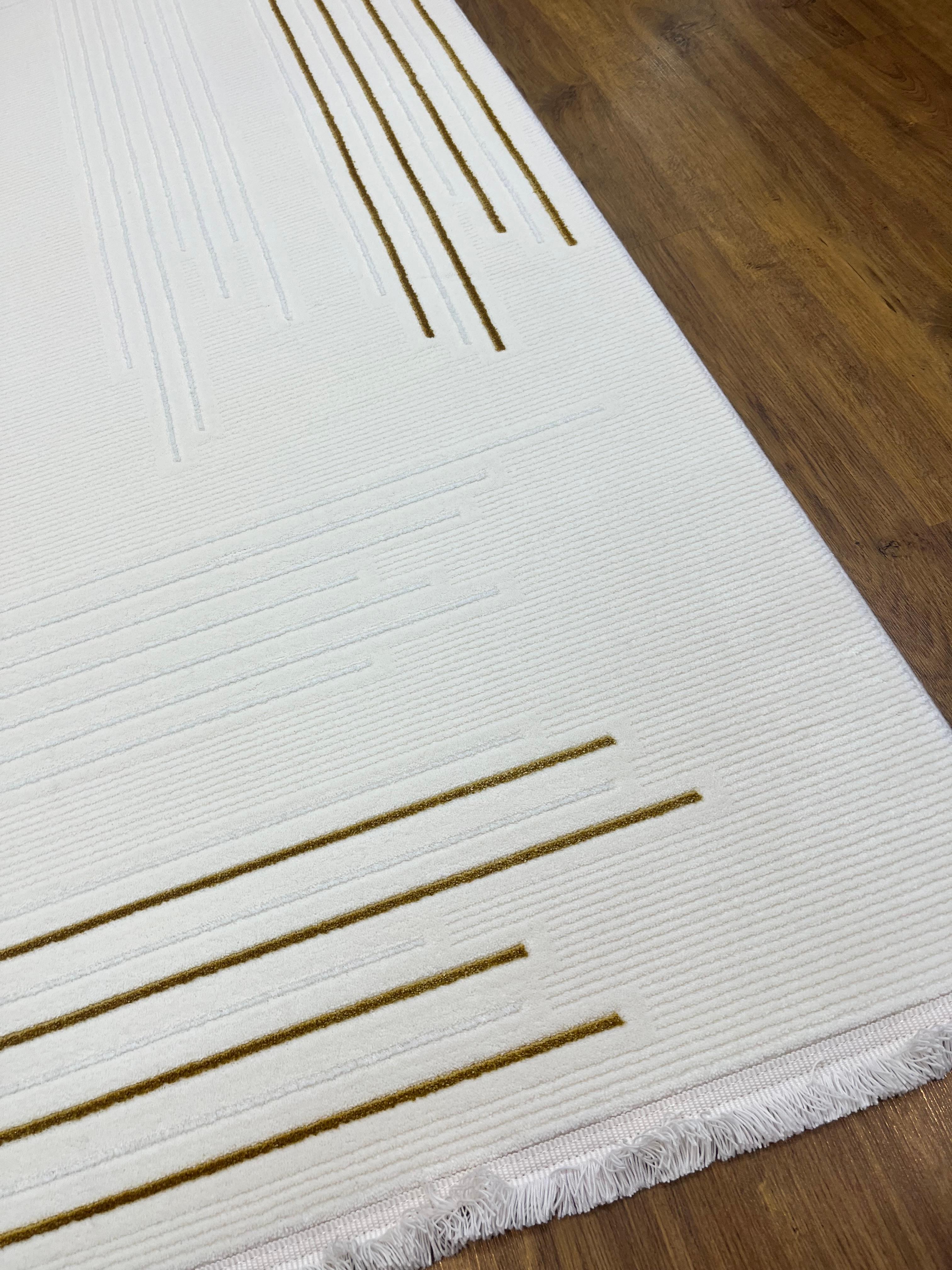 BUGO CONCEPT POLYESTER CREAM GOLD MAKİNA HALISI 160x230