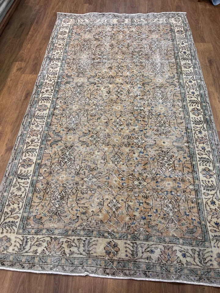 BUGO CONCEPT el dokuma traşlanmış vintage halı 159x288