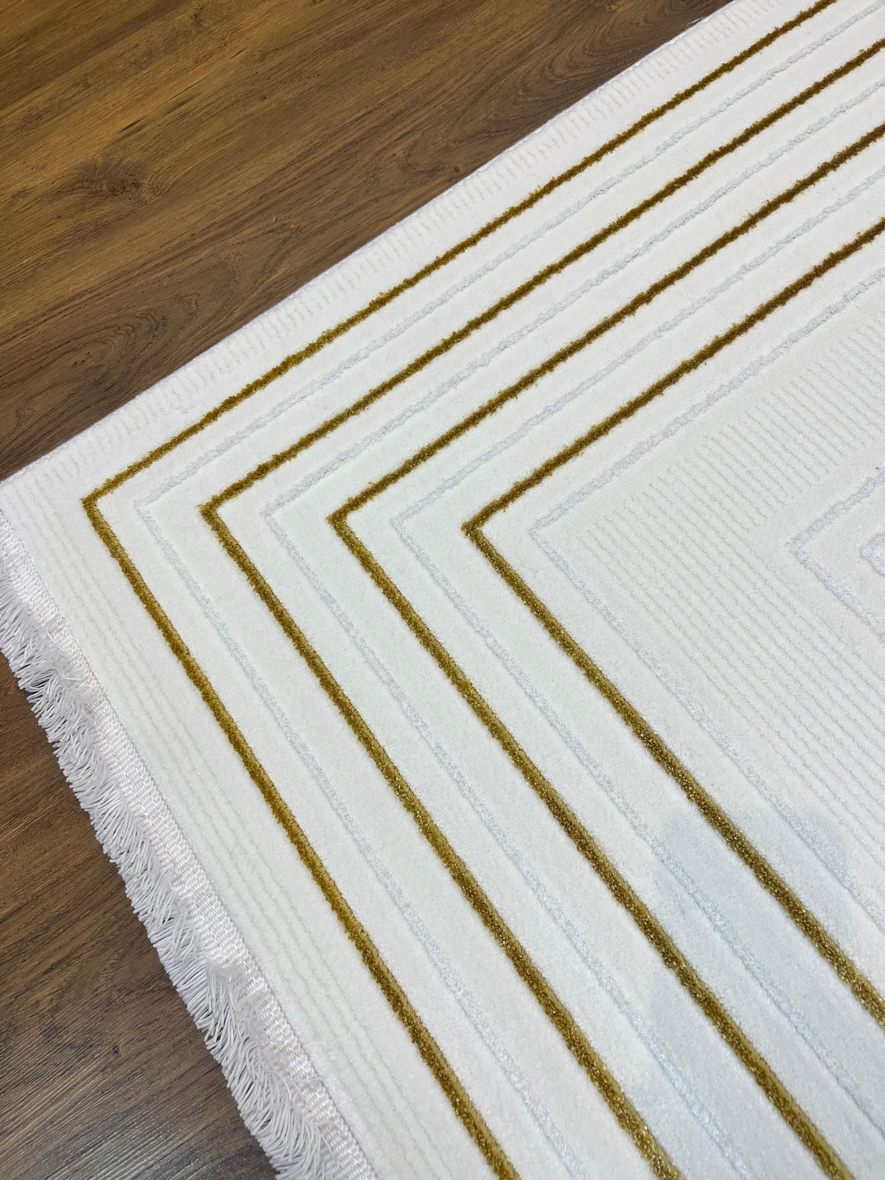 BUGO CONCEPT POLYESTER CREAM GOLD MAKİNA HALISI 160x230