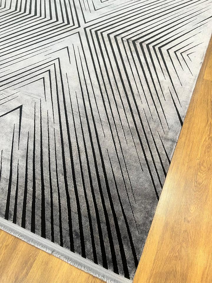 BUGO CONCEPT AKRİLİK VİSKON ANTRASİT MAKİNA HALISI 160x230