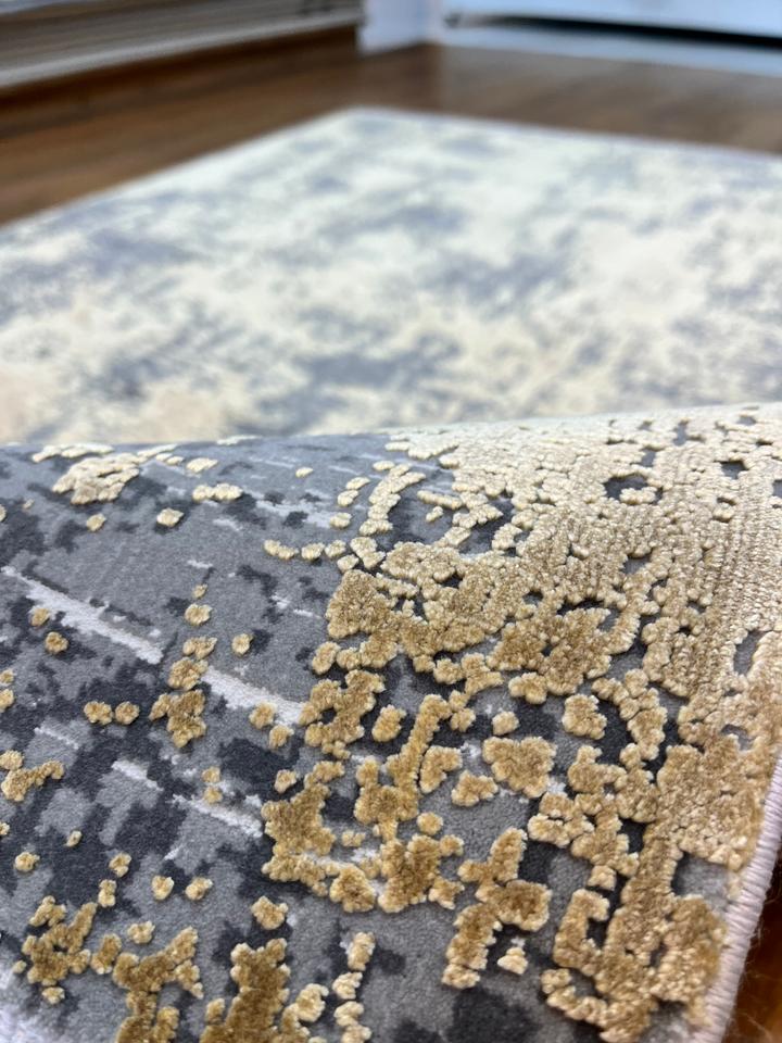 BUGO CONCEPT AKRİLİK VİSKON GREY GOLD MAKİNA HALISI 160x230