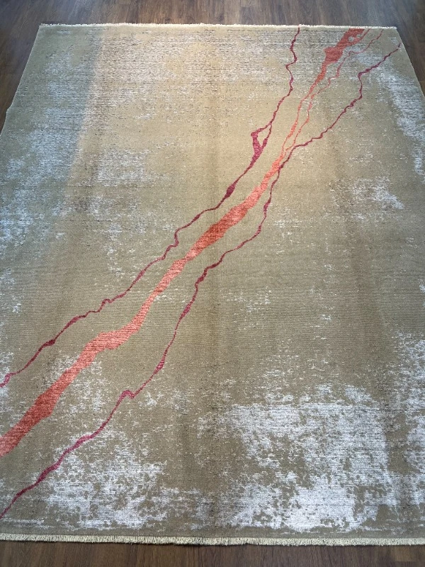 HERENCIA 07 RED TERRA El Emeği ile Özel Tezgahlarda Üretilen Yün Viskon Salon Halısı 240x300 - 240 x 300