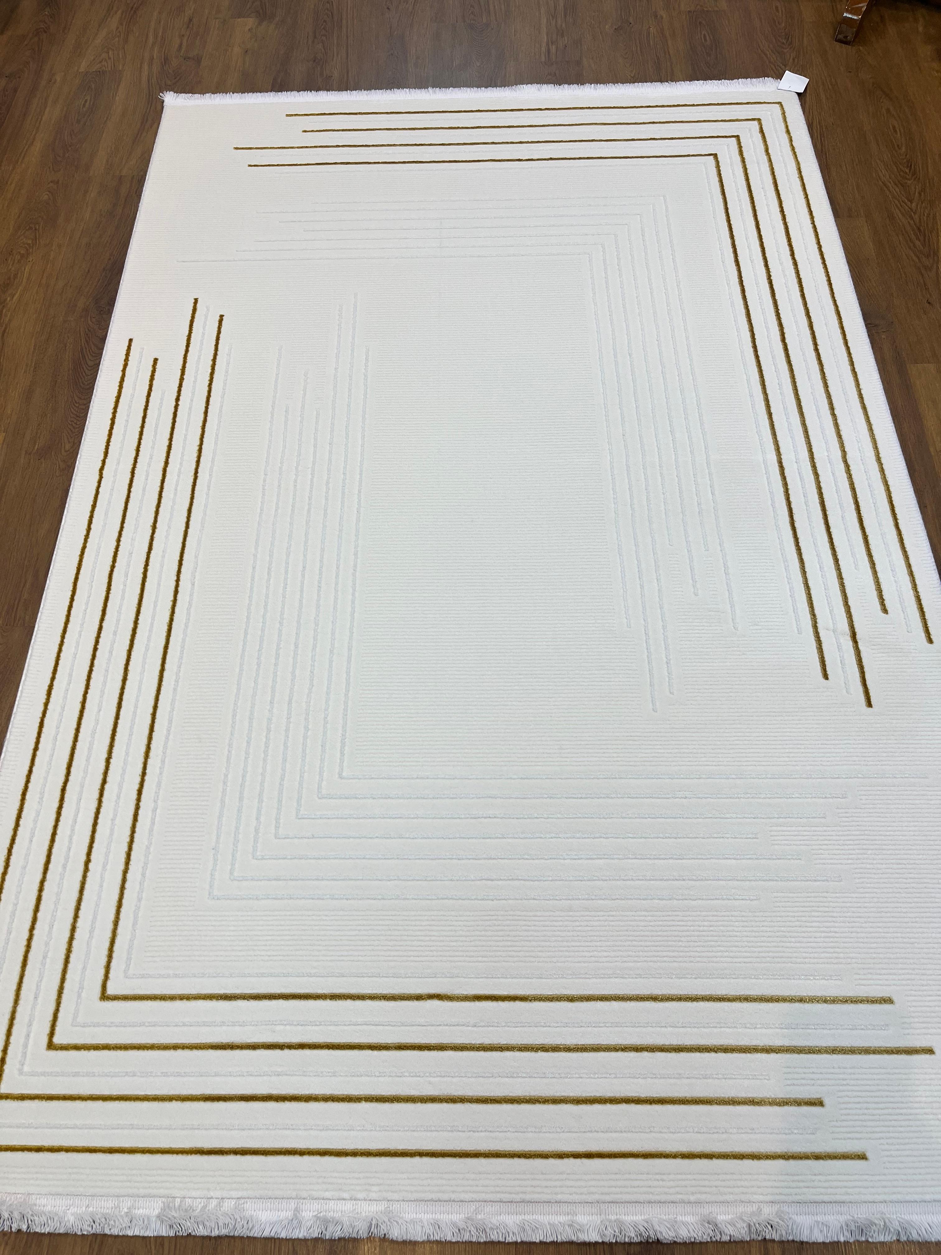BUGO CONCEPT POLYESTER CREAM GOLD MAKİNA HALISI 160x230