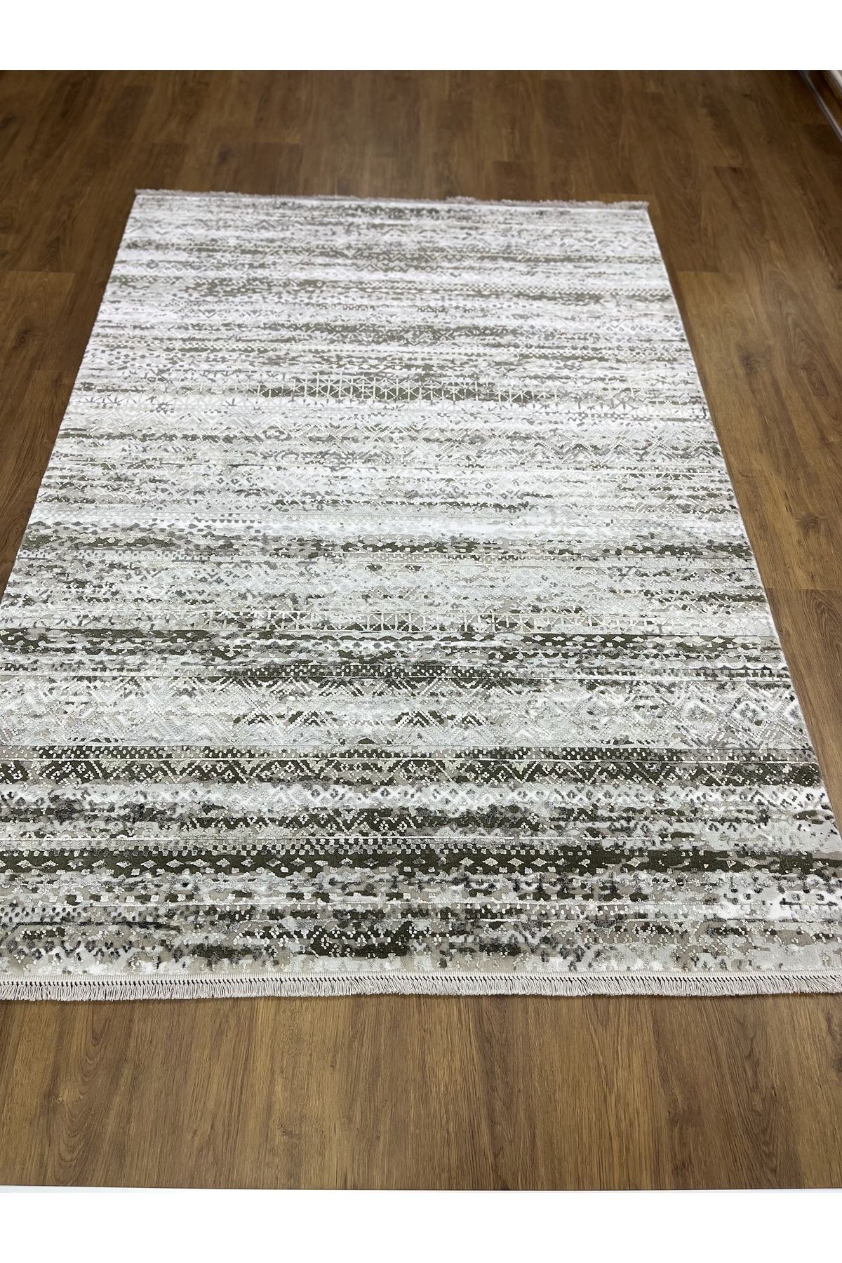 Gri Mavi Karışık Natural Viskon Spor Desen Salon Halısı 160x230 - 160 x 230