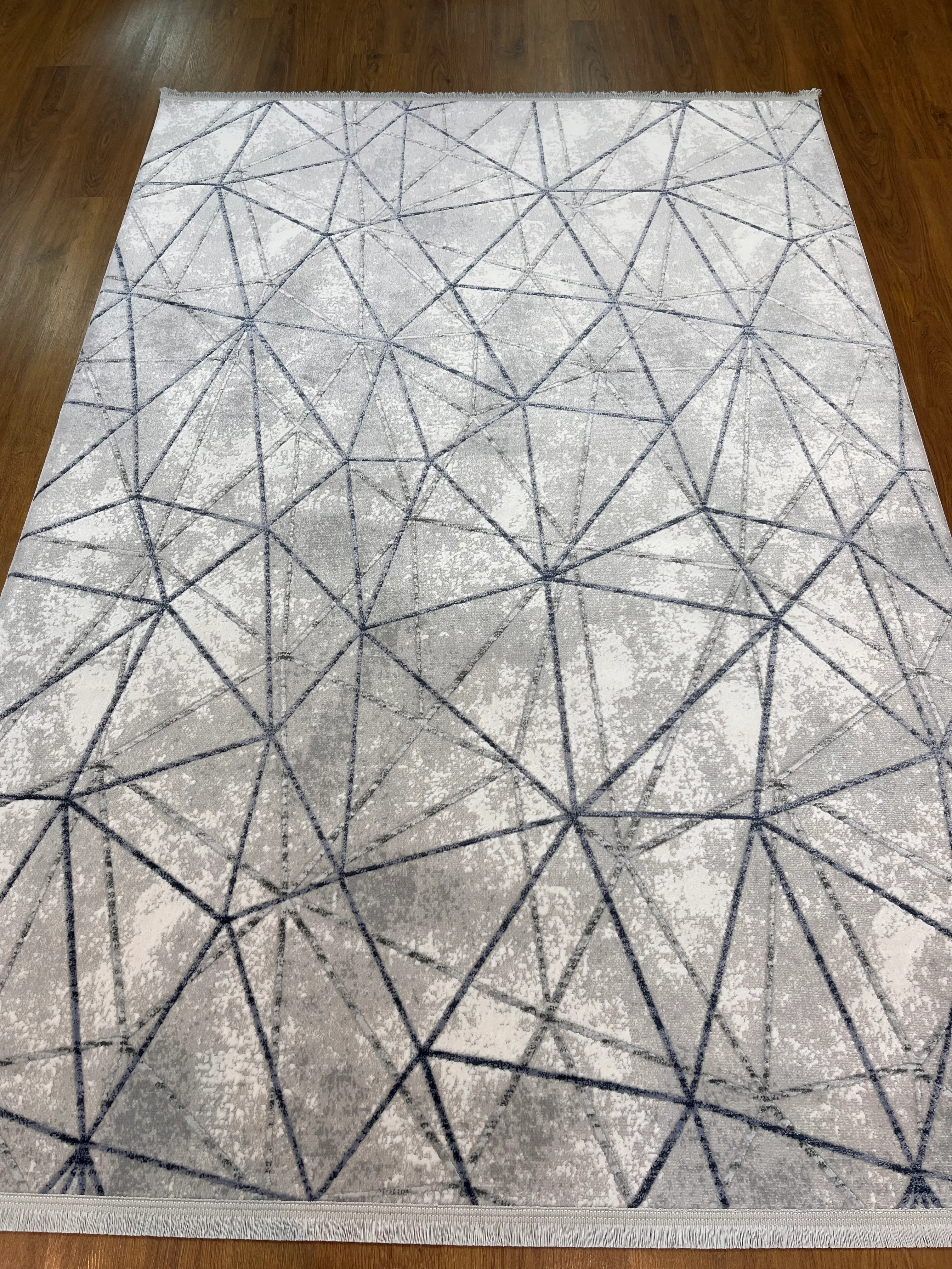 AKRİLİK MAVİ KREM GRİ SALON HALISI 160x230 - 160 x 230