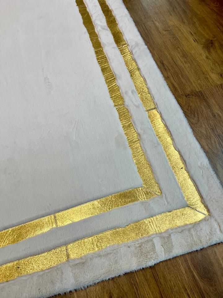 DERİ PELUŞ KREM GOLD HALI 170x240