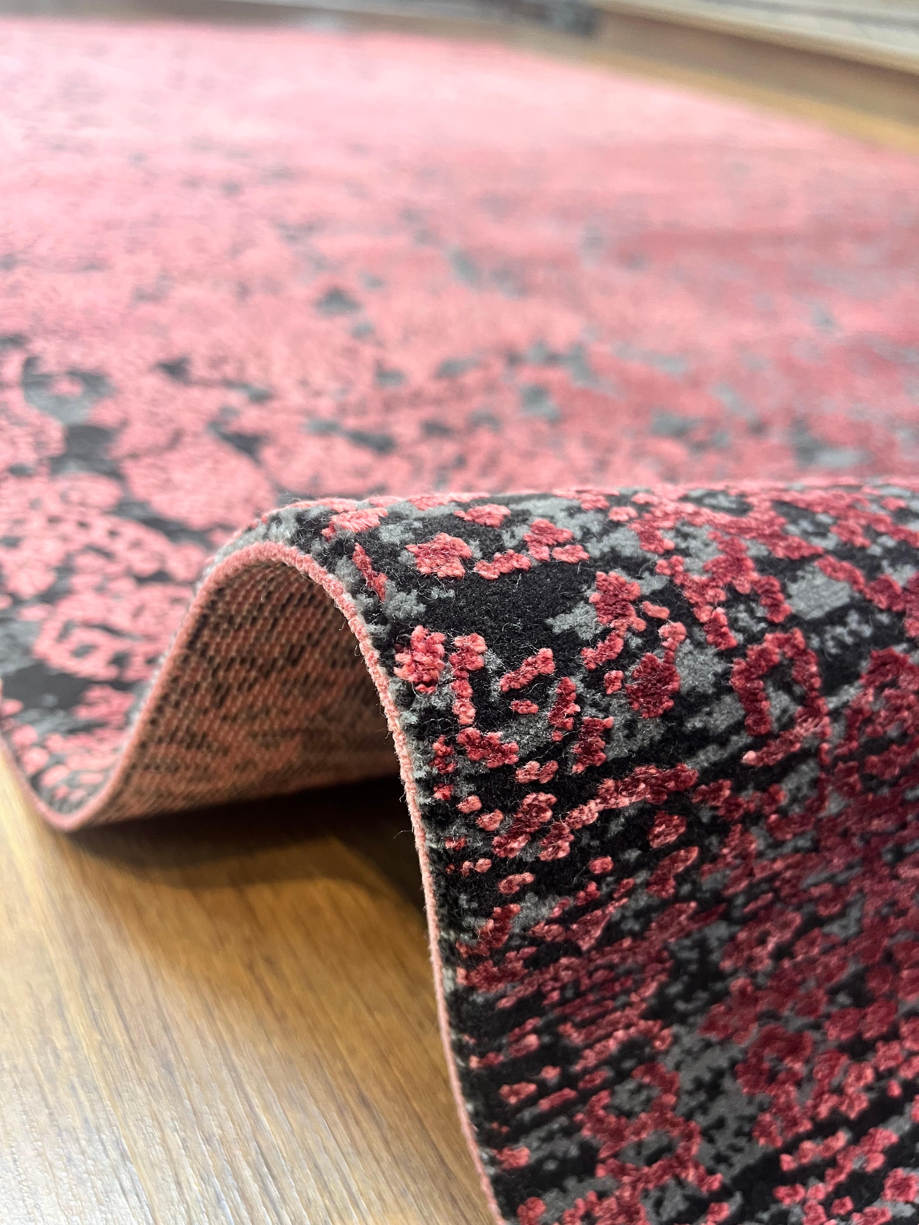 BUGO CONCEPT AKRİLİK VİSKON RED BLACK MAKİNA HALISI 160x230