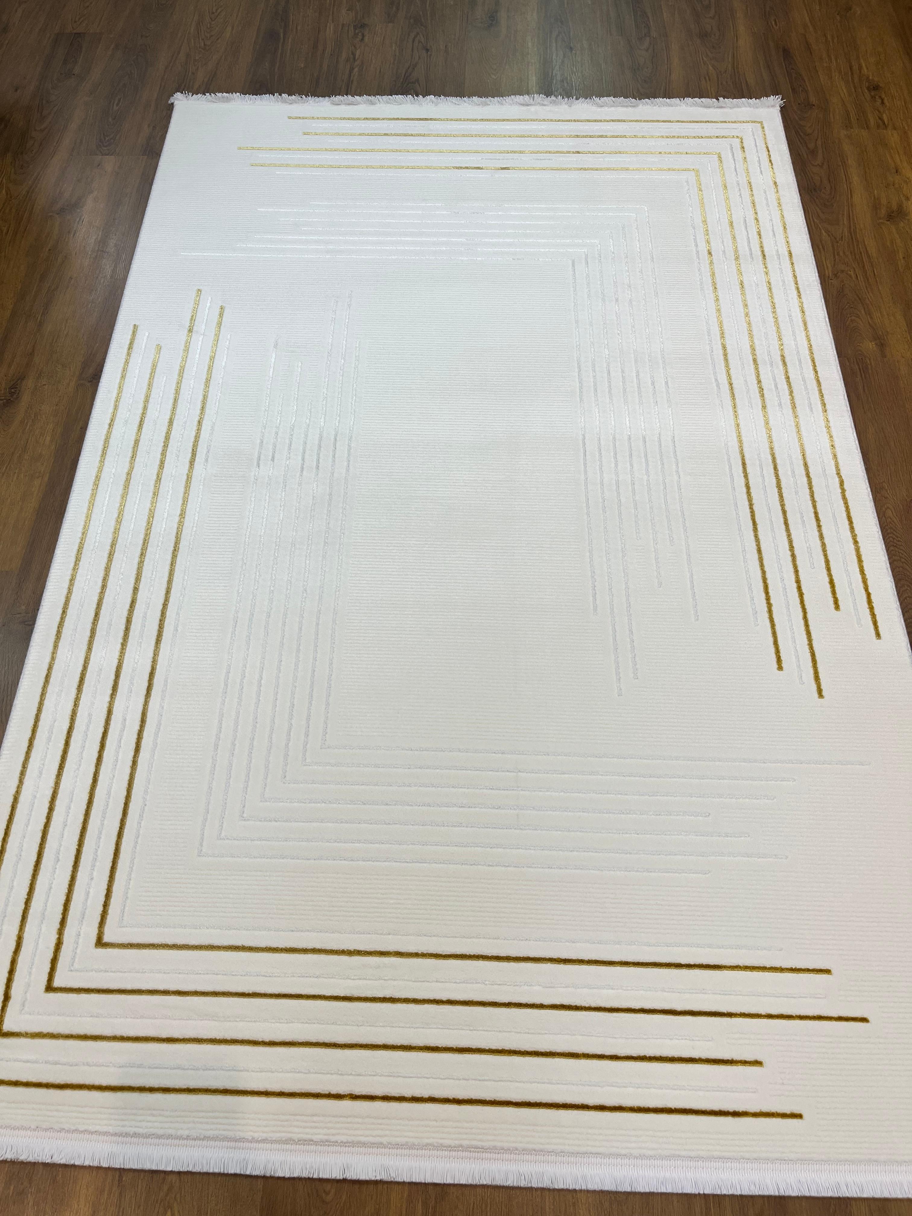 BUGO CONCEPT POLYESTER CREAM GOLD MAKİNA HALISI 160x230