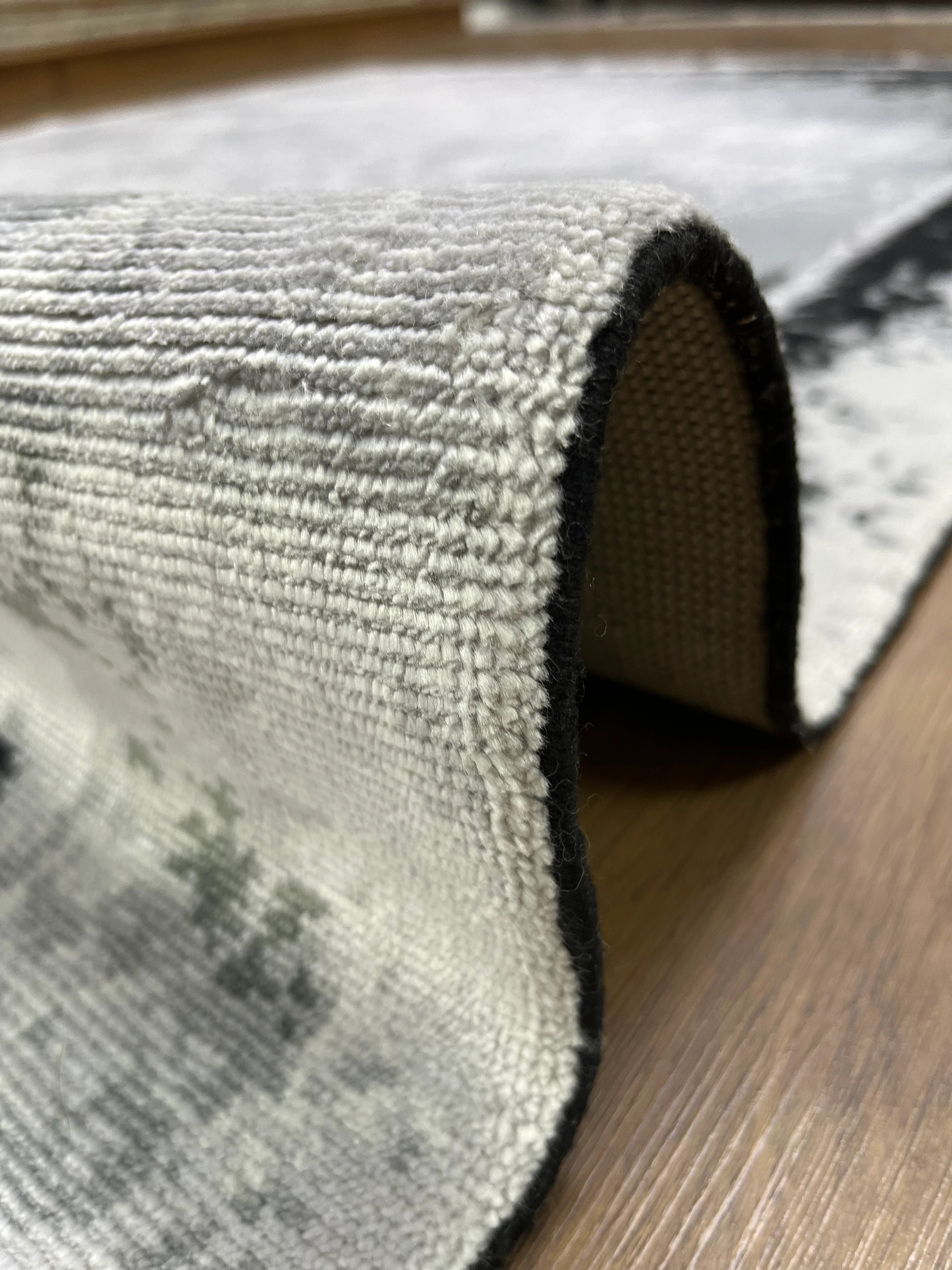 ÖZEL TEZGAH 12 WHİTE BLACK El Emeği ile Özel Tezgahlarda Üretilen Yün Viskon Salon Halısı 170X240 - 170x240