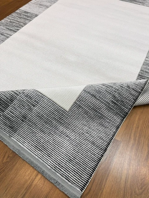 AKRİLİK SİYAH, BEYAZ SALON HALISI 160x230